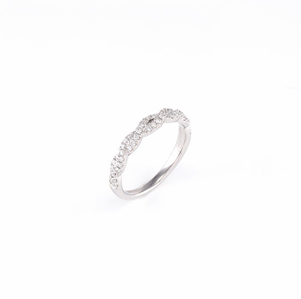 14KT White Gold 0.27CT Round Diamond Band