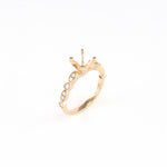 14KT Yellow Gold 0.21CT Round Diamond Semi-Set Engagement Ring