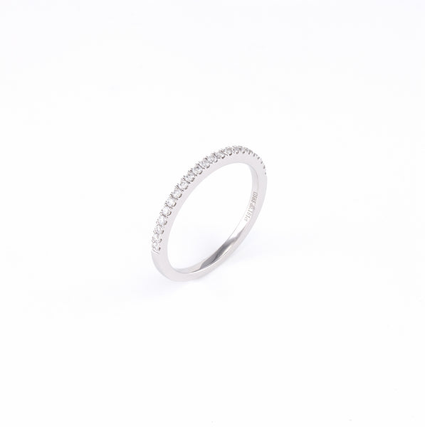 14KT White Gold 0.17CT Round Diamond Band