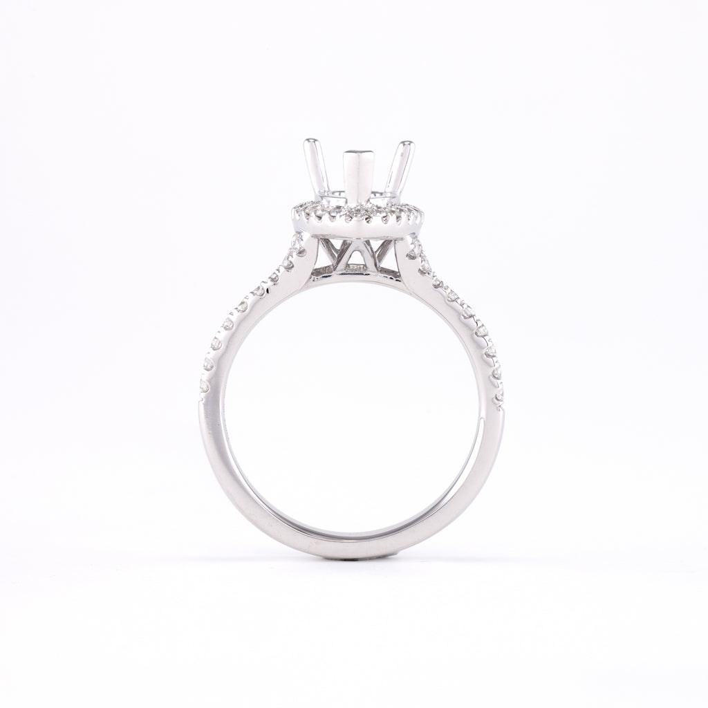 14KT White Gold 0.40CT Round Diamond Semi-Set Engagement Ring