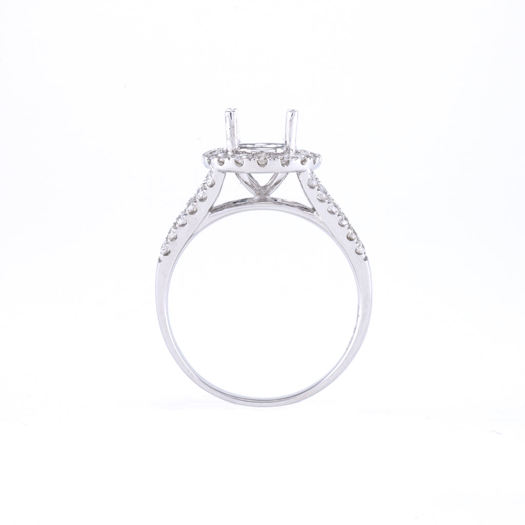 14KT White Gold 0.54CT Round Diamond Semi-Set Engagement Ring