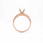 14KT Rose Gold 0.15CT Round Diamond Semi-Set Engagement Ring