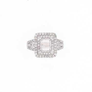 14KT White Gold 0.85CT Round Diamond Semi-Set Engagement Ring