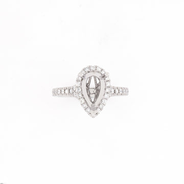 14KT White Gold 0.40CT Round Diamond Semi-Set Engagement Ring