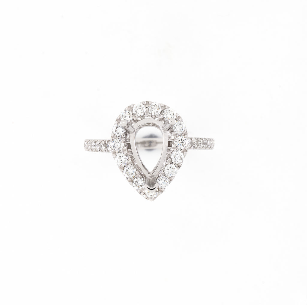 14KT White Gold 0.70CT Round Diamond Semi-Set Engagement Ring