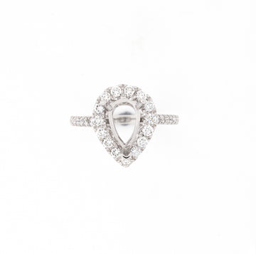 14KT White Gold 0.70CT Round Diamond Semi-Set Engagement Ring