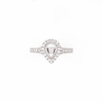14KT White Gold 0.35CT Round Diamond Semi-Set Engagement Ring