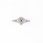 14KT White Gold 0.34CT Round Diamond Semi-Set Engagement Ring