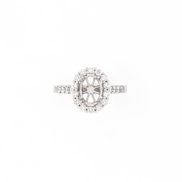 14KT White Gold 0.56CT Round Diamond Semi-Set Engagement Ring