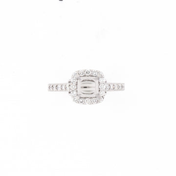 14KT White Gold 0.65CT Round  Diamond Semi-Set Engagement Ring