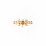 14KT Yellow Gold 0.26CT Round Diamond Semi-Set Engagement Ring
