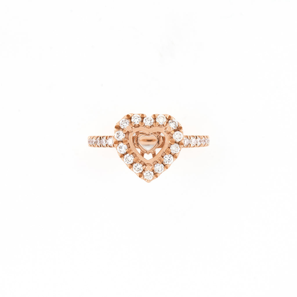 14KT Rose Gold 0.45CT Round Diamond Semi-Set Engagement Ring