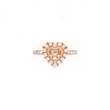 14KT Rose Gold 0.45CT Round Diamond Semi-Set Engagement Ring