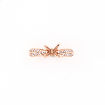 14KT Rose Gold 0.44CT Round Diamond Semi-Set Engagement Ring