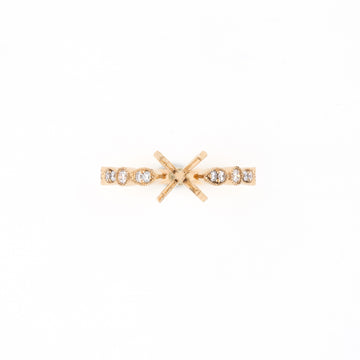 14KT Yellow Gold 0.21CT Round Diamond Semi-Set Engagement Ring