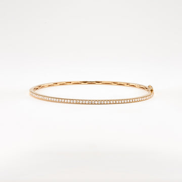 14KT Yellow Gold 0.54CT Round Diamond Bangle Bracelet