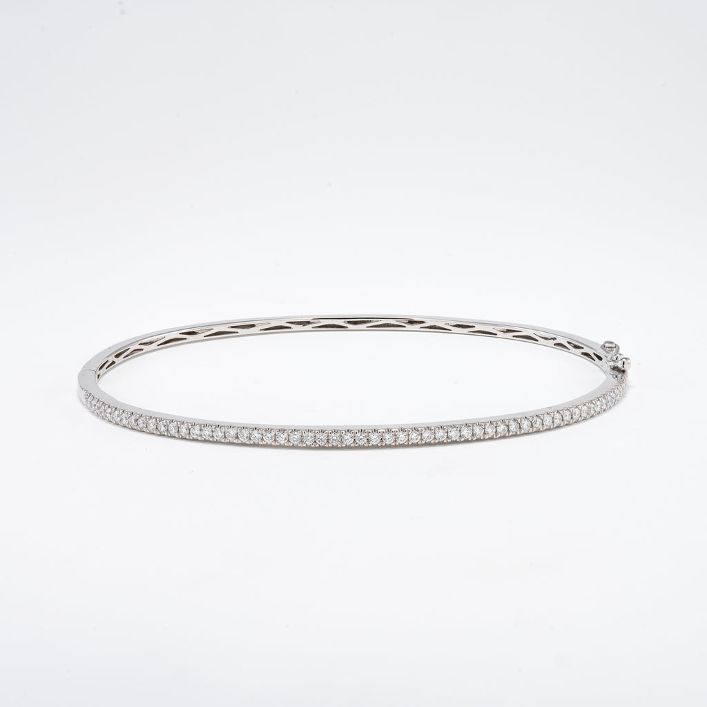 14KT White Gold 0.53CT Round Diamond Bangle Bracelet