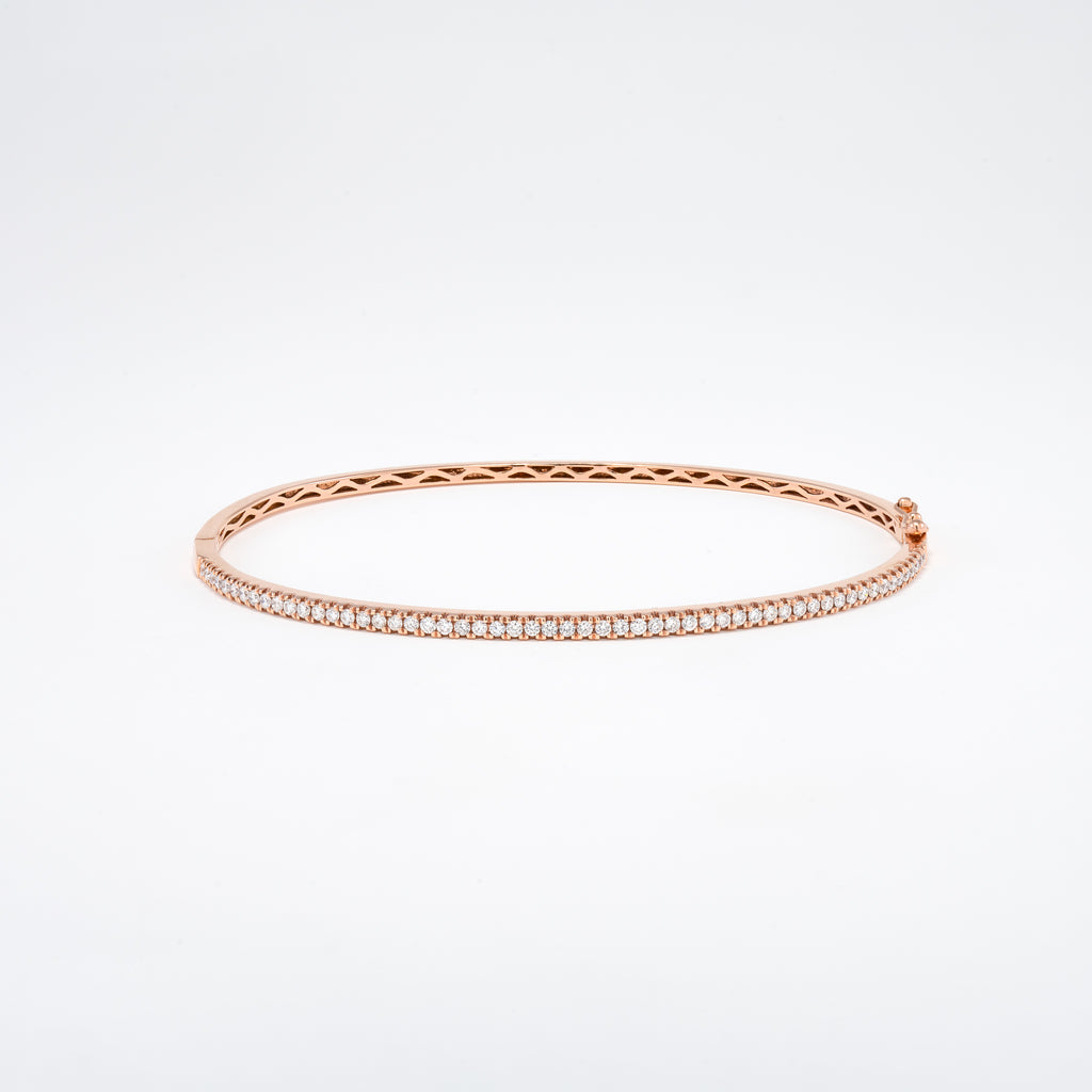 14KT Rose Gold 0.53CT Round Diamond Bangle Bracelet