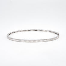 14KT White Gold 1.14CT Round Diamond Bangle Bracelet