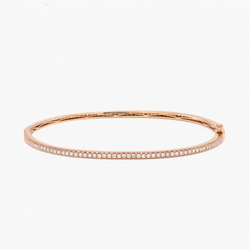 14KT Rose Gold 1.14CT Round Diamond Bangle Bracelet