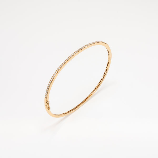 14KT Yellow Gold 0.54CT Round Diamond Bangle Bracelet