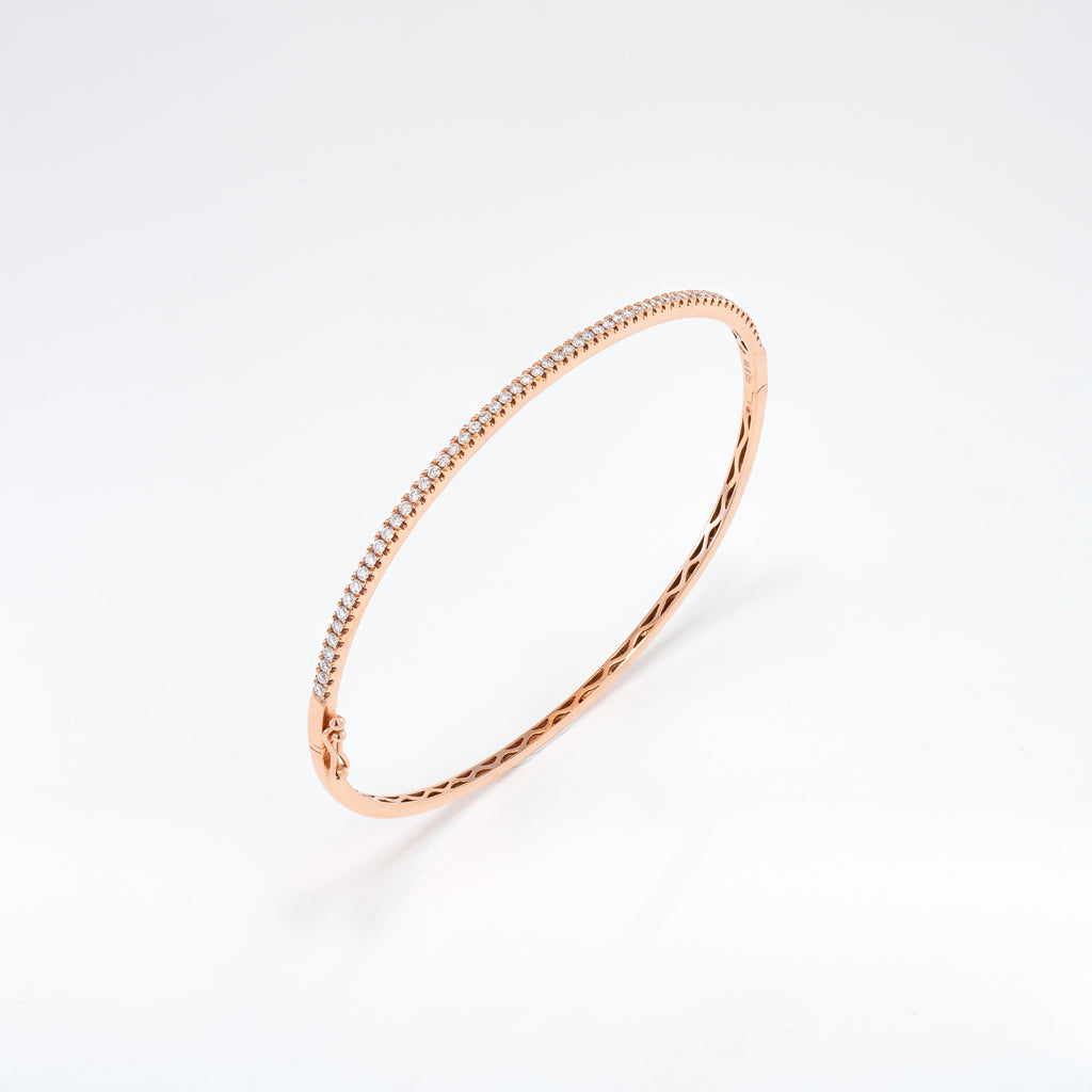 14KT Rose Gold 0.53CT Round Diamond Bangle Bracelet