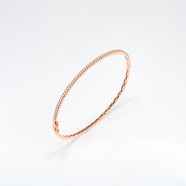 14KT Rose Gold 0.53CT Round Diamond Bangle Bracelet