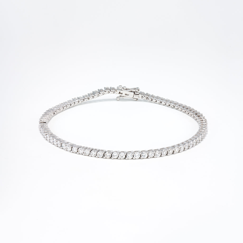 14KT White Gold 2.66CT Round Diamond Tennis Bracelet