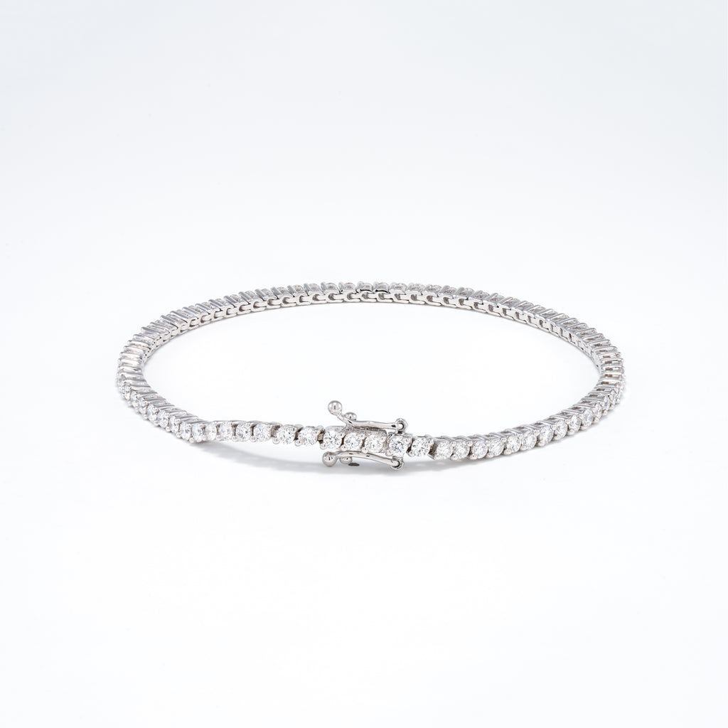 14KT White Gold 2.66CT Round Diamond Tennis Bracelet