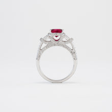 18KT White Gold Diamond & Pink Tourmaline Ring