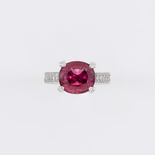 18KT White Gold Diamond & Pink Tourmaline Ring