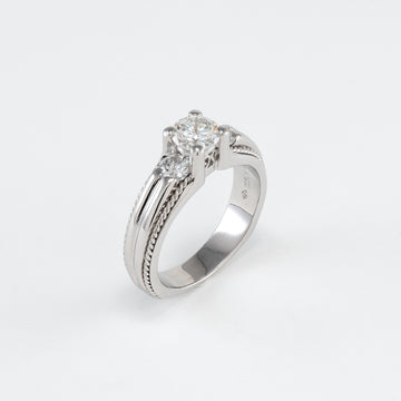 Platinum 1.15CT T/W Diamond Engagement Ring