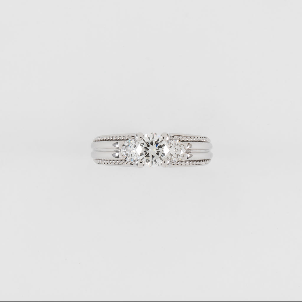 Platinum 1.15CT T/W Diamond Engagement Ring