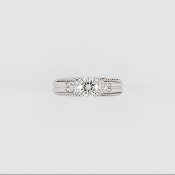 Platinum 1.15CT T/W Diamond Engagement Ring